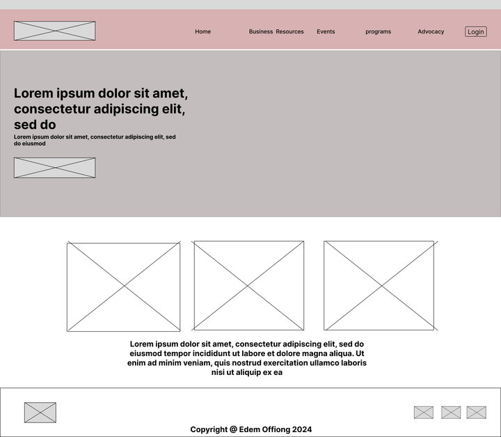 home page wireframe